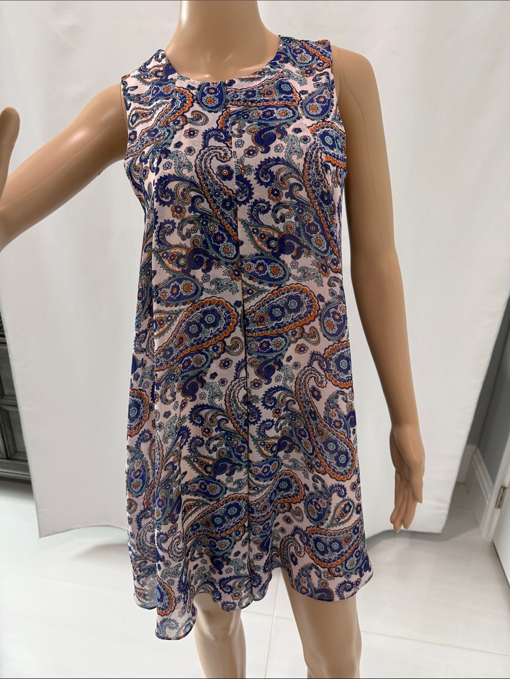 BCBGeneration Sleeveless A-Line Mini Dress Paisley Size S